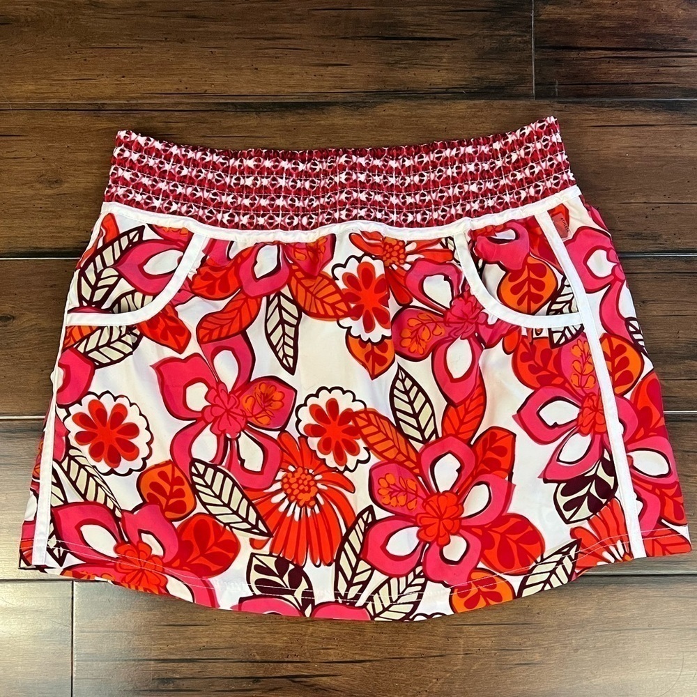 Athleta Floral Print Pink & Orange Board Skirt - Size XS